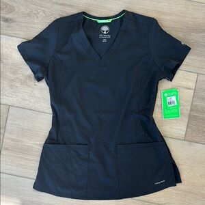 Healing Hands  Fitted V-Neck Short Sleeve Top